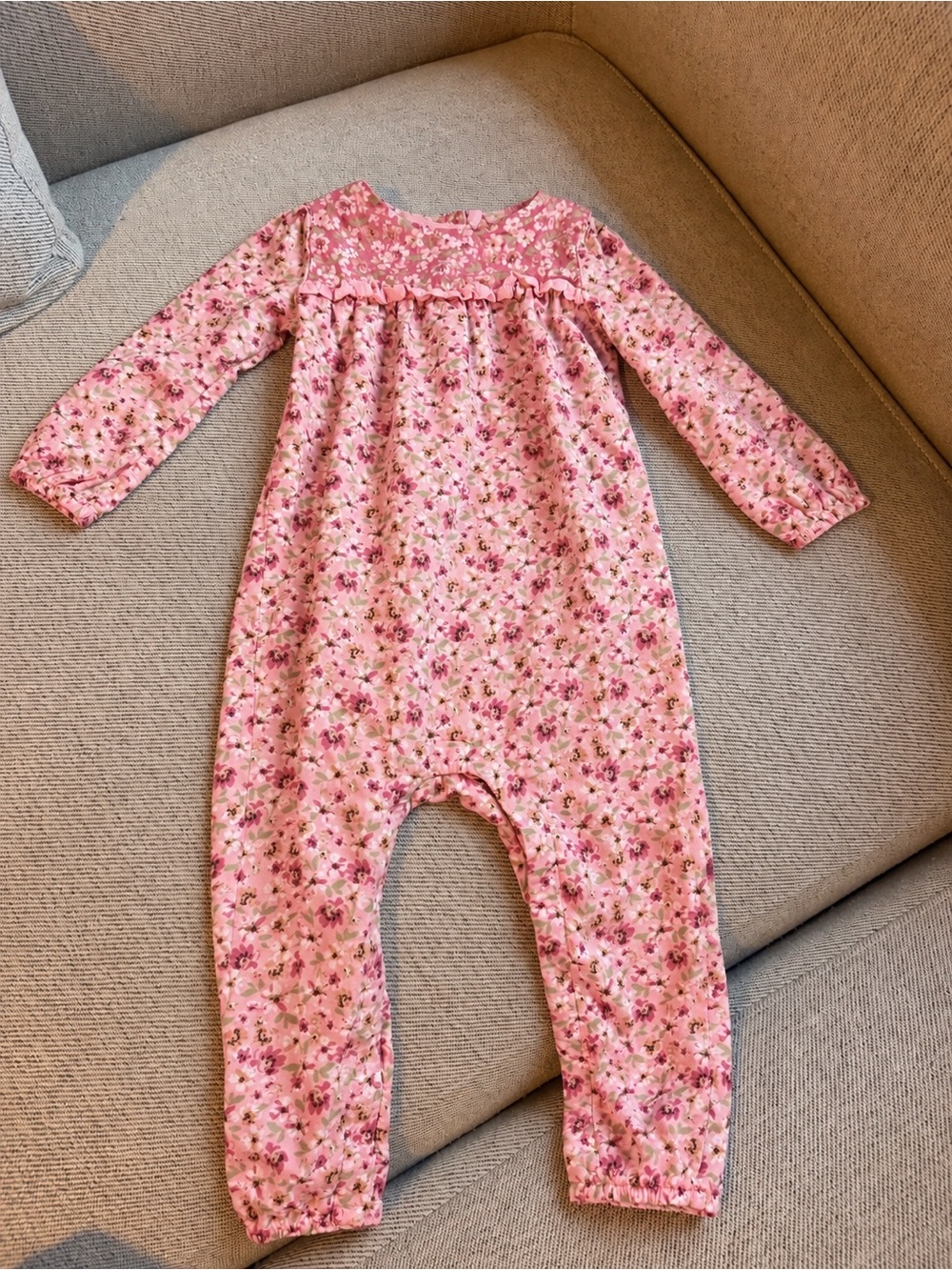 OshKosh B'gosh Pink Floral Long-Sleeve Footie